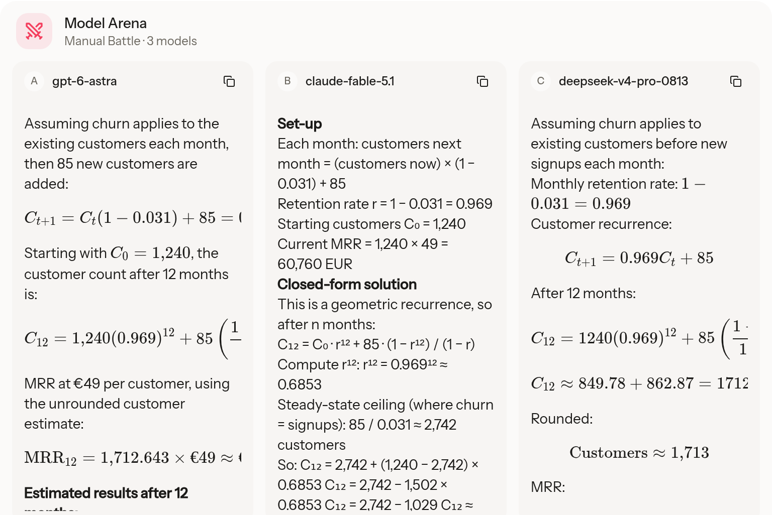 data prompt in the Krater Model Arena